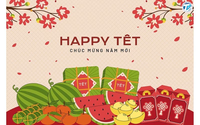 Background tất niên đẹp phong cách Tết cổ truyền